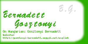 bernadett gosztonyi business card